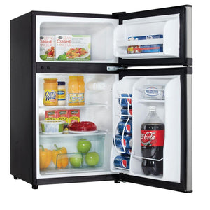 Designer 3.1 cu. ft. Mini Fridge in Stainless Look with Freezer Section (DCR031B1BSLDD) - Stu's Home Improvement Outlet