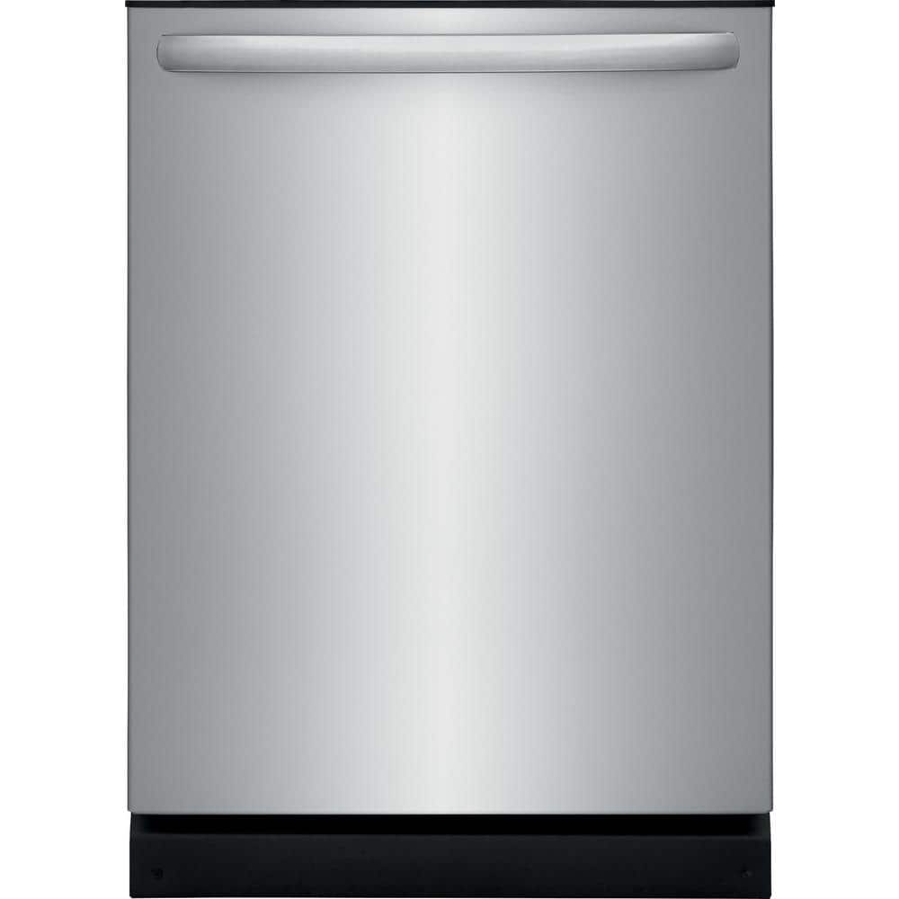 Midea 24 in Top Control Built in Tall Tub Dishwasher with Plastic Tub in Stainless Steel with 4-cycles