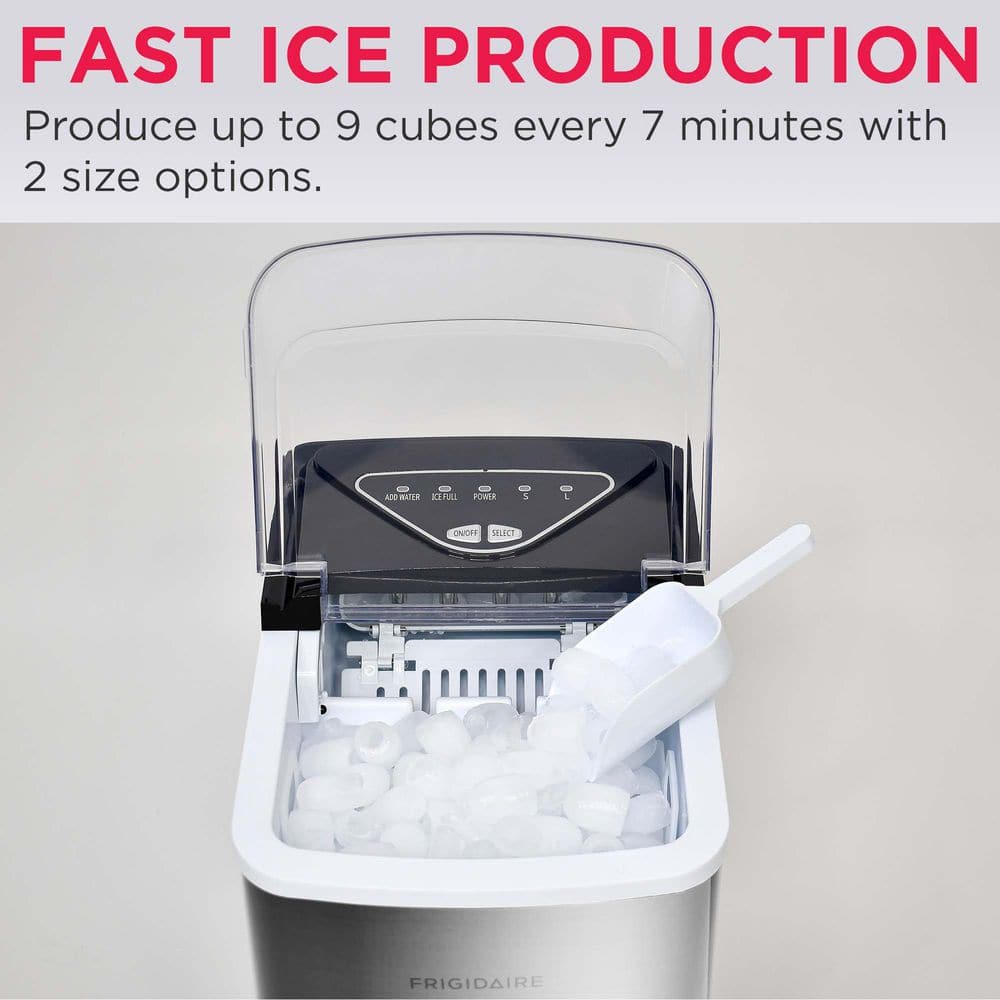 Frigidaire 9.4 in 26 lbs. Bullet Countertop Ice Maker in Stainless Steel - Stu's Home Improvement Outlet