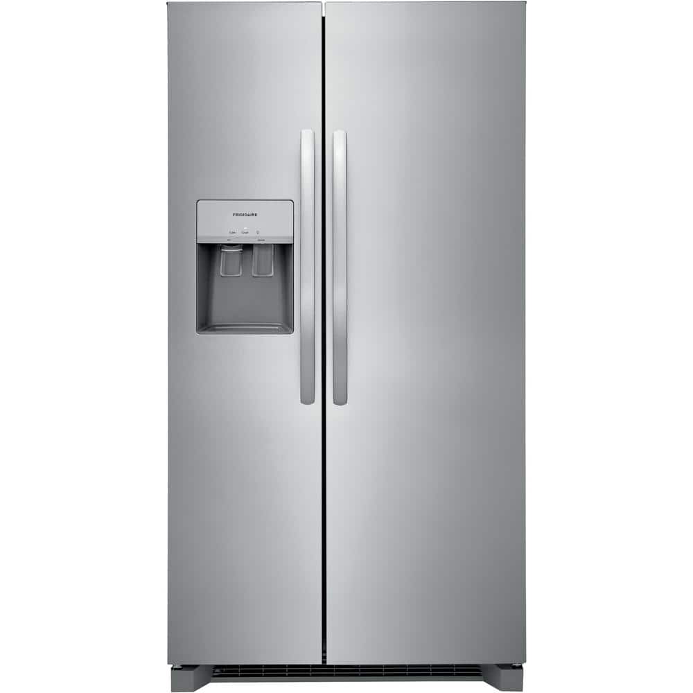 36 in. 25.6 cu. ft. Side by Side Refrigerator in Stainless Steel, Standard Depth