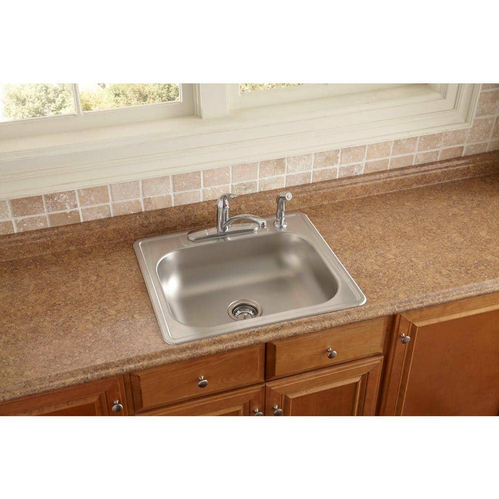 25 in. Drop-in Single Bowl 22 Gauge Stainless Steel Kitchen Sink