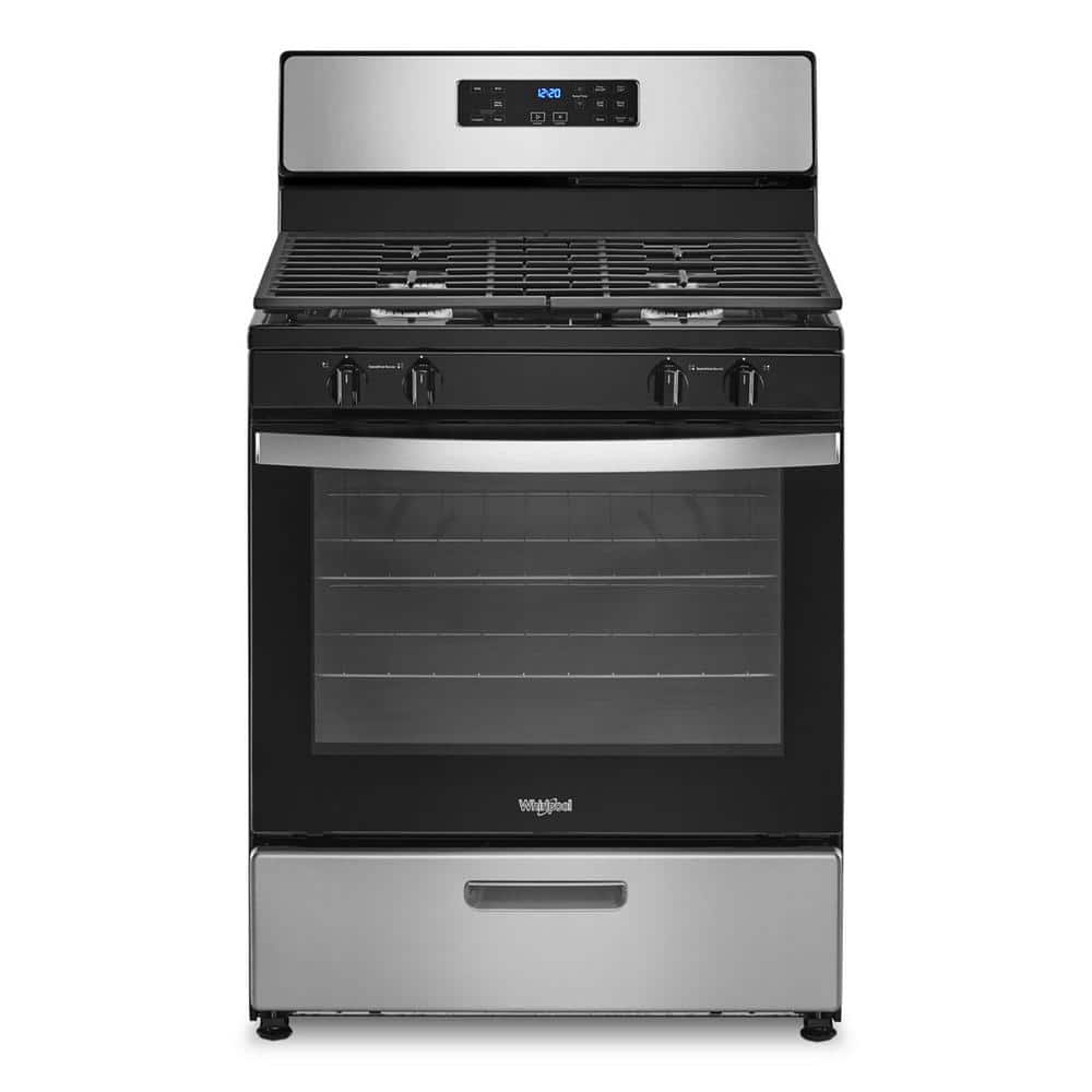 Whirlpool 30 in. 4 Burner Freestanding Gas Range in. Stainless Steel