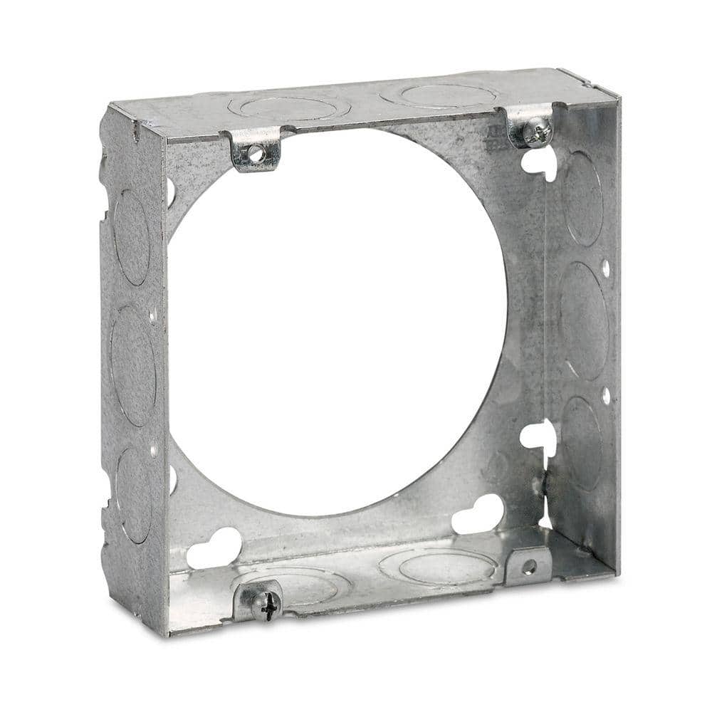 4 - 11/16 in. 2 - Gang New Work Square Metal Electrical Box Extension Ring (73151 1/2 3/4) - Stu's Home Improvement Outlet