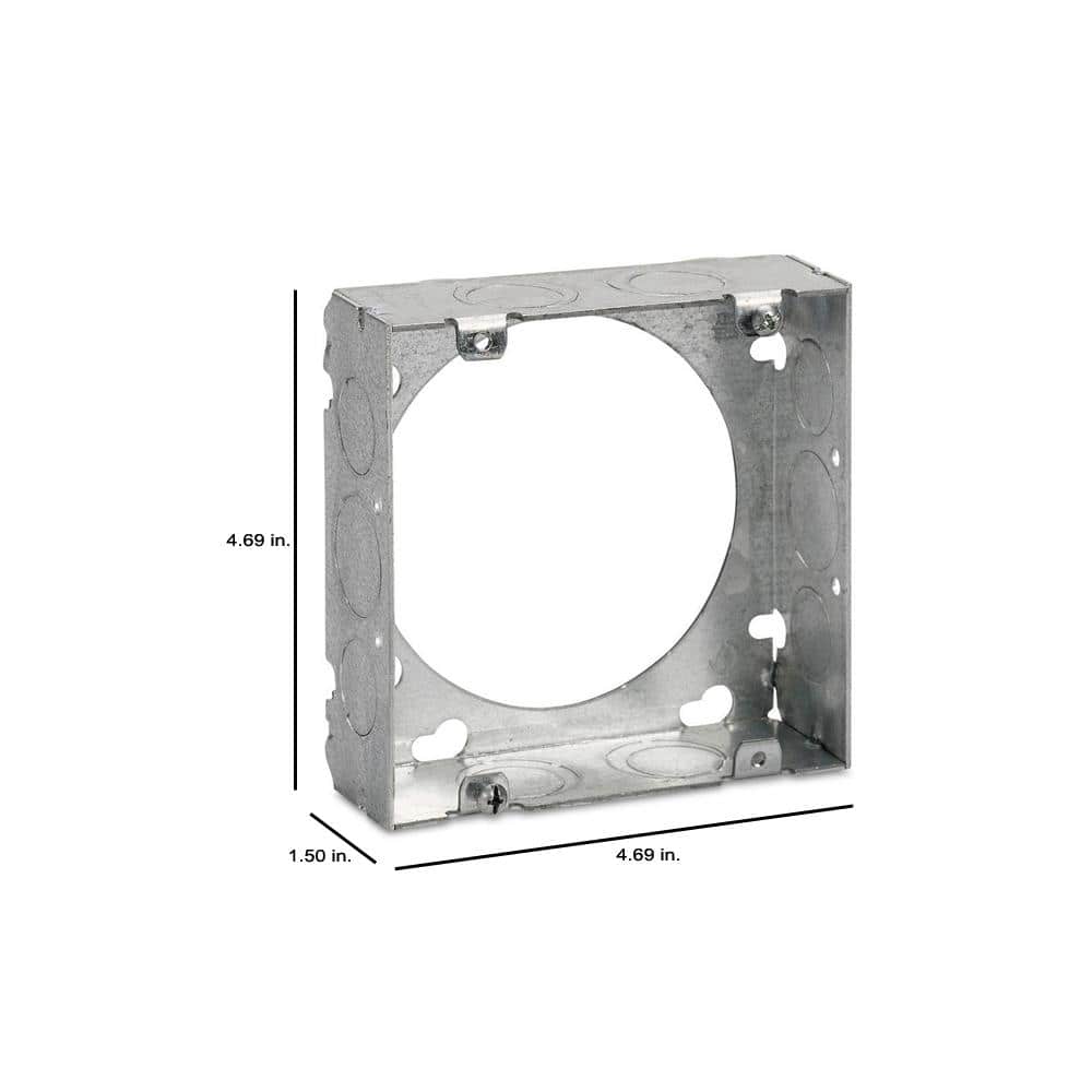 4 - 11/16 in. 2 - Gang New Work Square Metal Electrical Box Extension Ring (73151 1/2 3/4) - Stu's Home Improvement Outlet