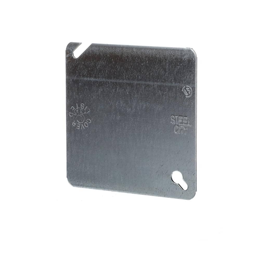4 in. Metallic Blank Square Electrical Box Cover - Stu's Home Improvement Outlet
