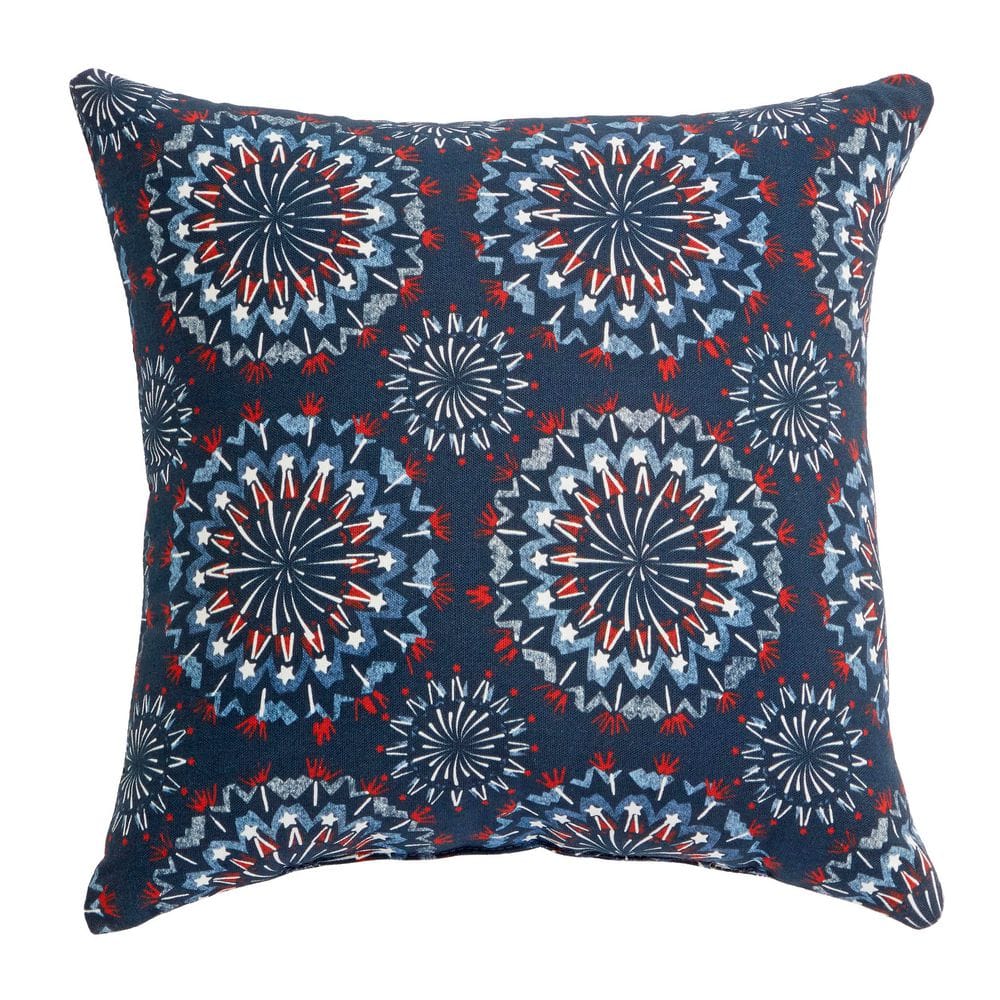 16 in. x 16 in. Denby V4 Midnight Outdoor Throw Pillow