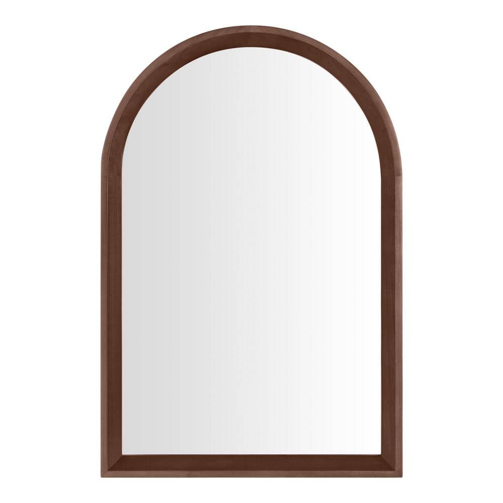 Medium Modern Arched Walnut Framed Mirror (20 in. W x 30 in H) - Stu's Home Improvement Outlet
