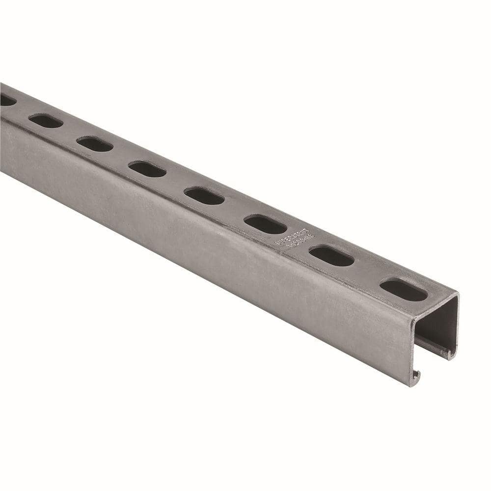 2 ft. 12-Gauge Half Slotted Metal Framing Strut Channel - Silver Galvanized (ZA12HS2EG)