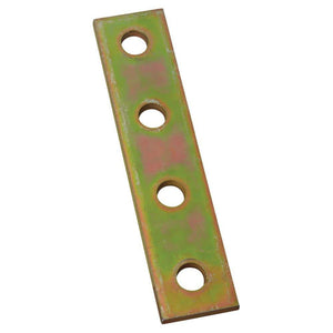 4 - Hole Flat Straight Strut Bracket - Gold Galvanized - Strut Fitting (ZX207 - 10) - Stu's Home Improvement Outlet