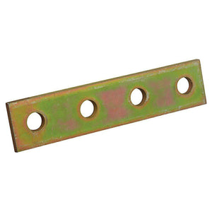 4 - Hole Flat Straight Strut Bracket - Gold Galvanized - Strut Fitting (ZX207 - 10) - Stu's Home Improvement Outlet