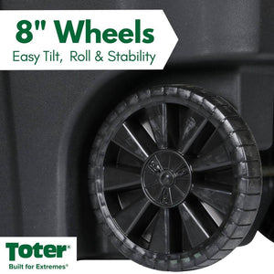 48 Gallon Black Rolling Outdoor Garbage/Trash Can with Wheels and Attached Lid - Stu's Home Improvement Outlet