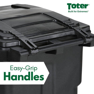 48 Gallon Black Rolling Outdoor Garbage/Trash Can with Wheels and Attached Lid - Stu's Home Improvement Outlet