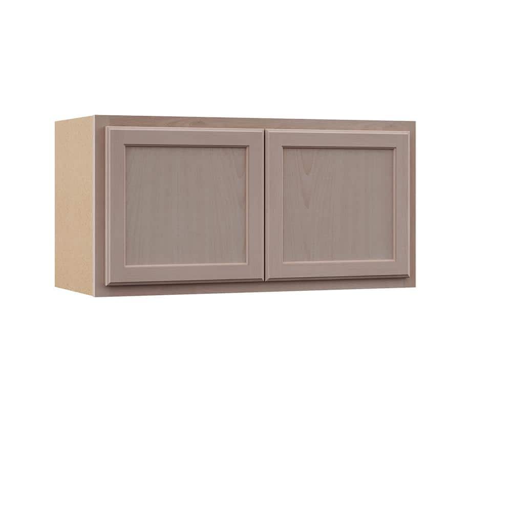Hampton Assembled 36 in. x 18 in. x 12 in. Wall Bridge Cabinet in Unfinished Beech