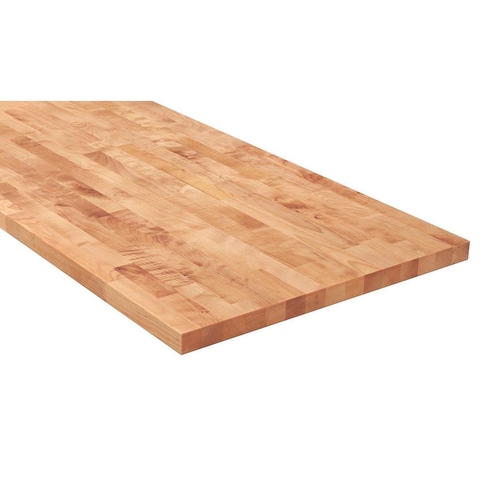 HARDWOOD REFLECTIONS 4 ft. L x 25 in. D Unfinished Birch Solid Wood Butcher Block Countertop with Eased Edge