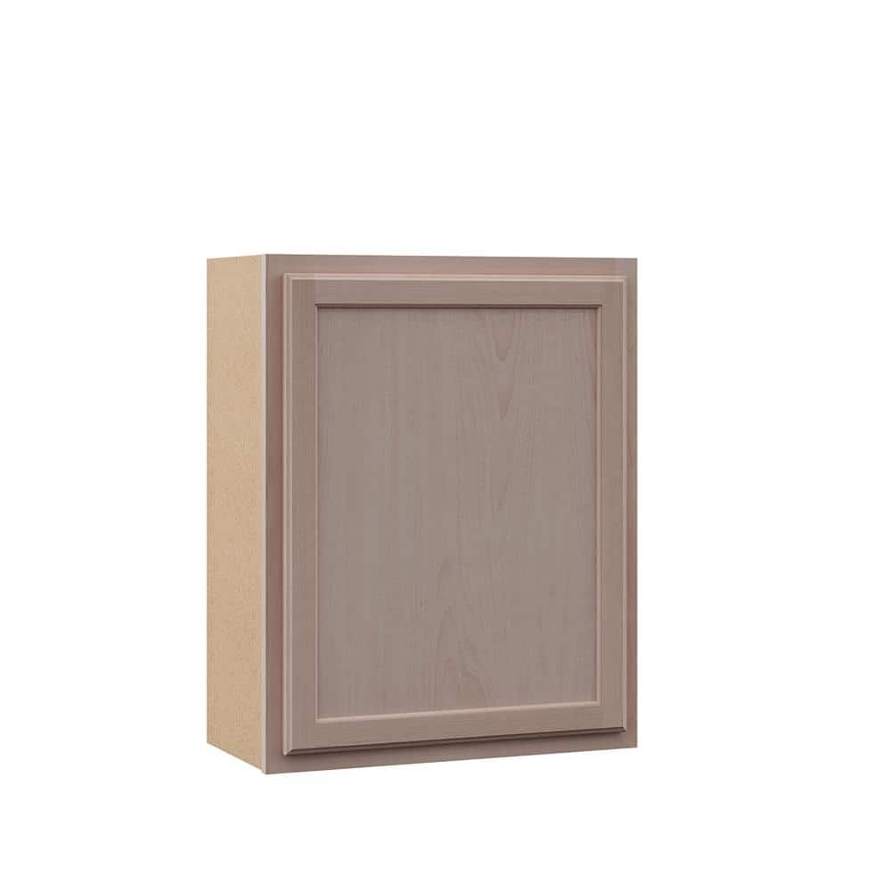 24 in. W x 12 in. D x 36 in. H Assembled Wall Kitchen Cabinet in Unfinished with Recessed Panel