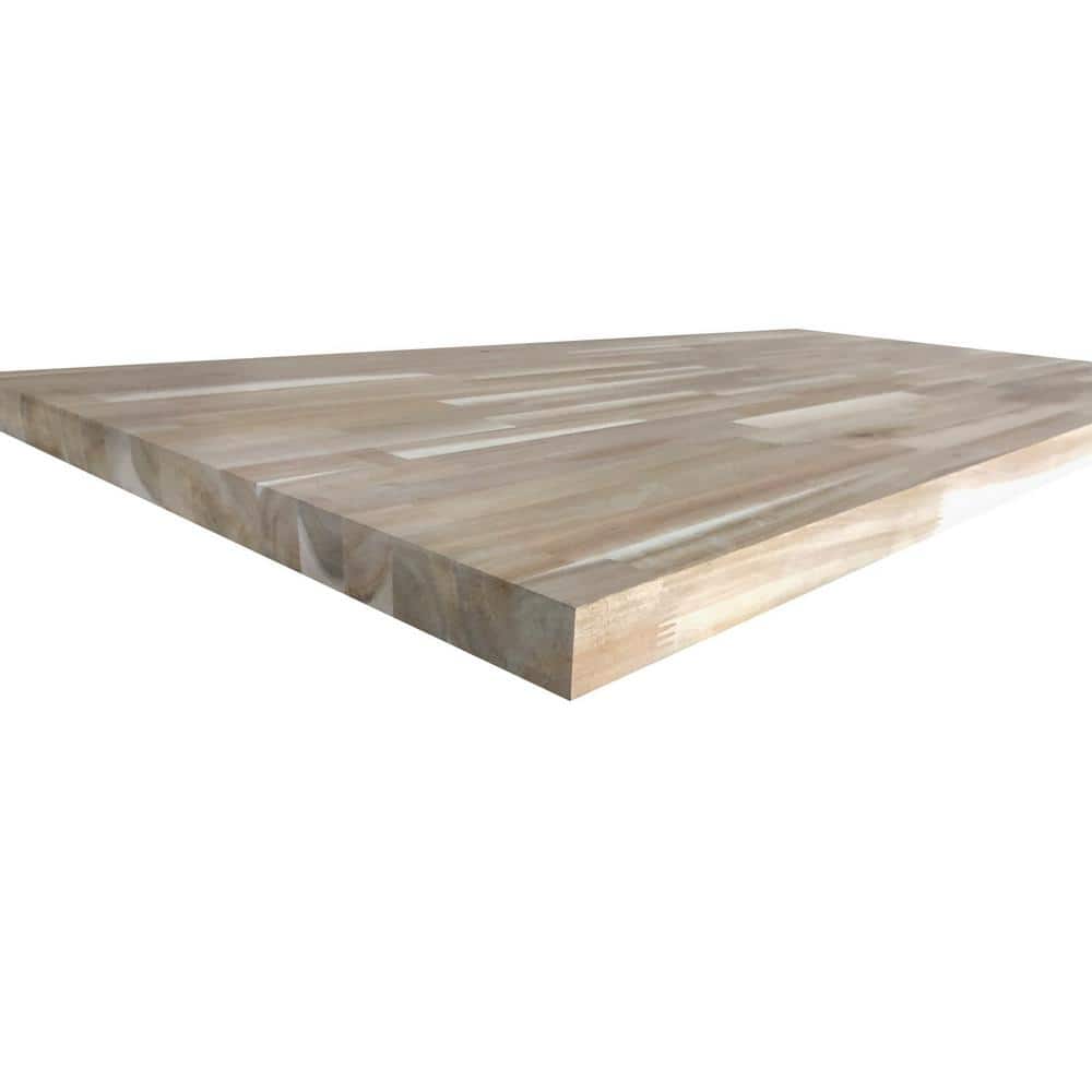 4 ft. L x 25 in. D Unfinished Acacia Butcher Block Countertop in With Standard Edge