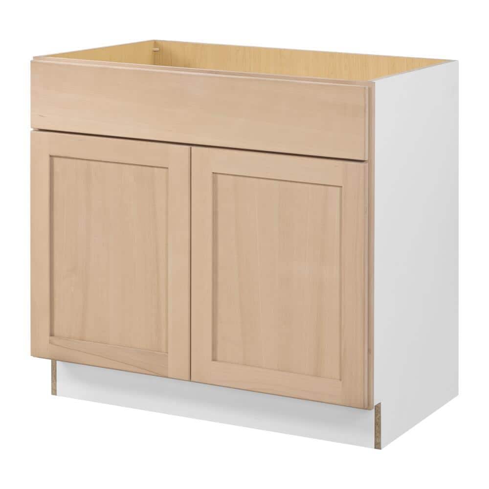 36 in. W x 24 in. D x 34.5 in. H Ready to Assemble Sink Base Kitchen Cabinet in Unfinished with CLICKREADY Technology