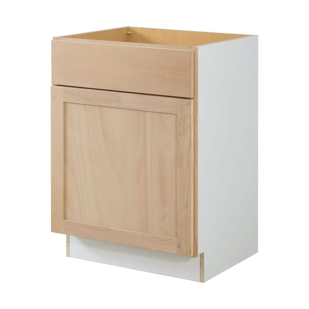 24 in. W x 21 in. D x 34.5 in. H Ready to Assemble Sink Base Bath Cabinet in Unfinished with CLICKREADY Technology