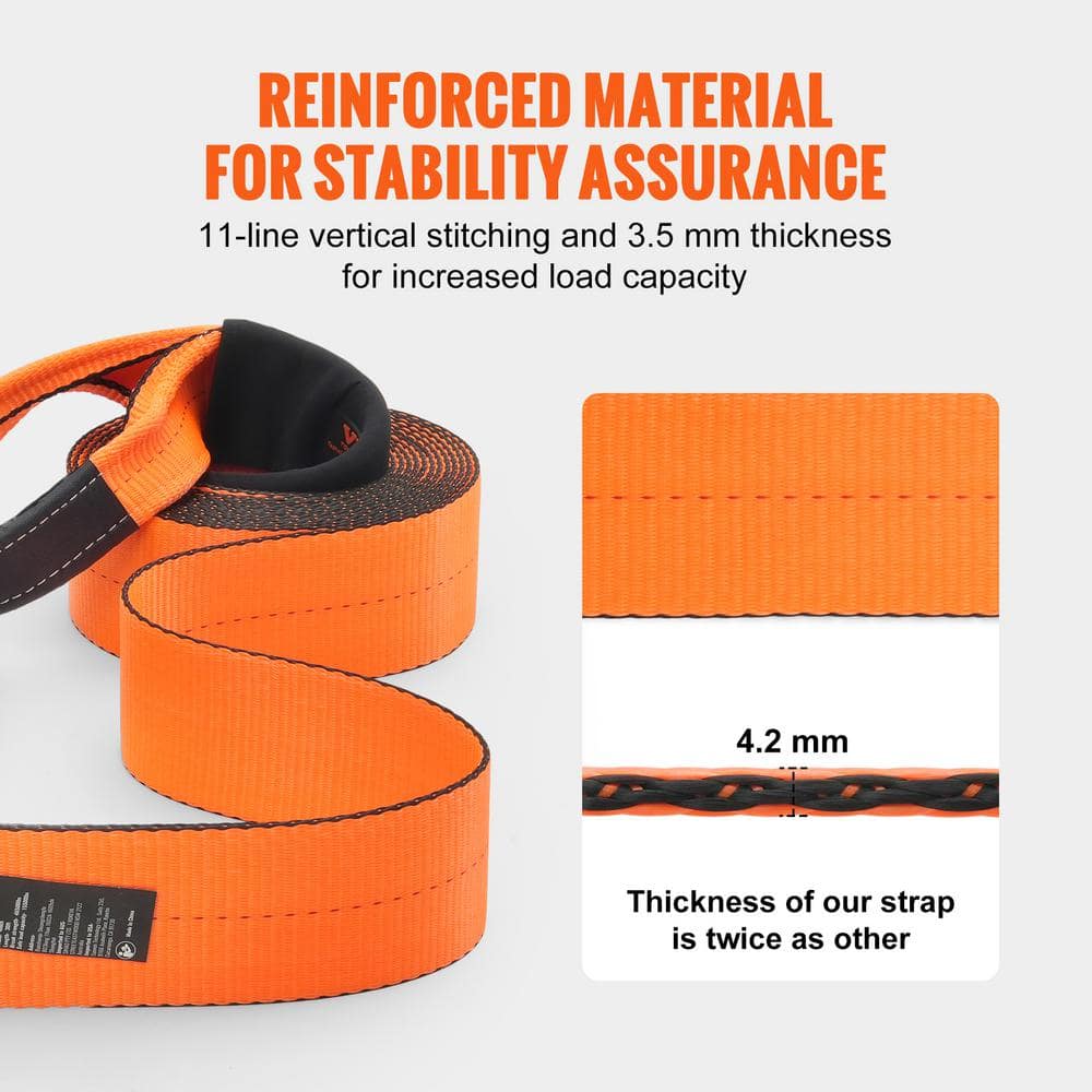 Recovery Tow Rope 30 ft. 46500 lbs. Heavy - Duty Off Road Snatch Strap Extreme Duty 12.2 in. - Stu's Home Improvement Outlet
