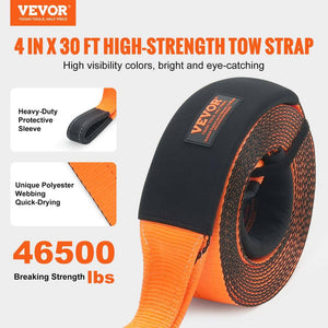 Recovery Tow Rope 30 ft. 46500 lbs. Heavy - Duty Off Road Snatch Strap Extreme Duty 12.2 in. - Stu's Home Improvement Outlet