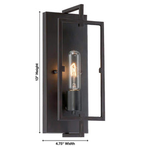 Kenton 4.75 in. 1 Light Bronze Industrial Wall Sconce with Clear Glass Shade for Bathroom - Stu's Home Improvement Outlet