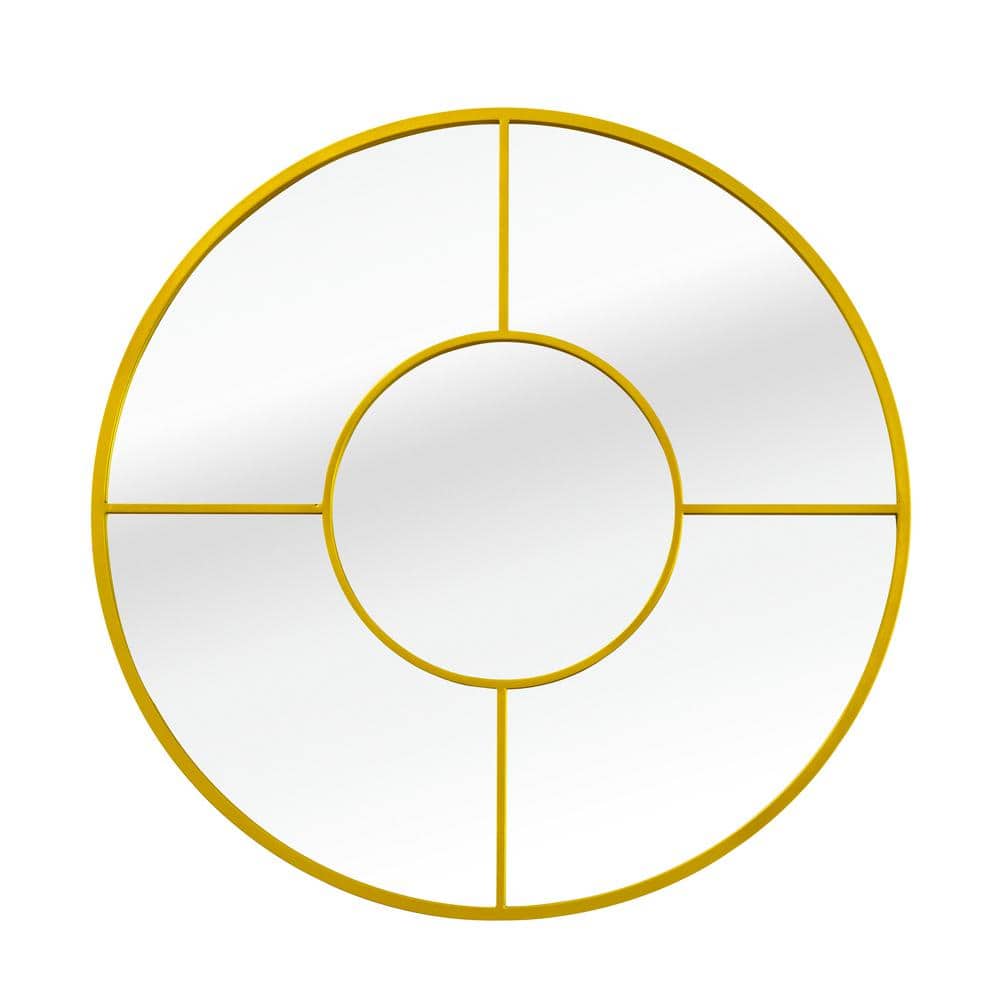36 in. W. x 36 in. H Gold Decorative Round Mirror