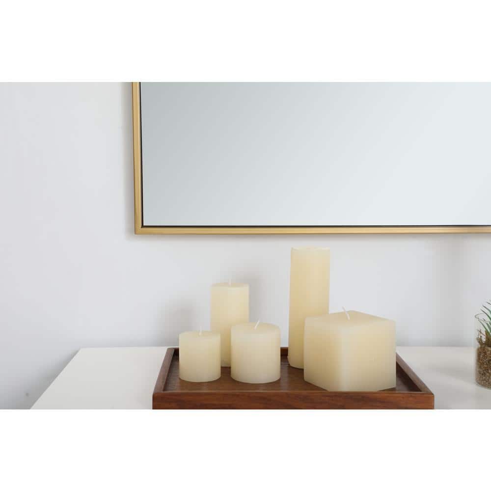 Timeless Home 30 in. W x 40 in. H x Contemporary Metal Framed Rectangle Brass Mirror