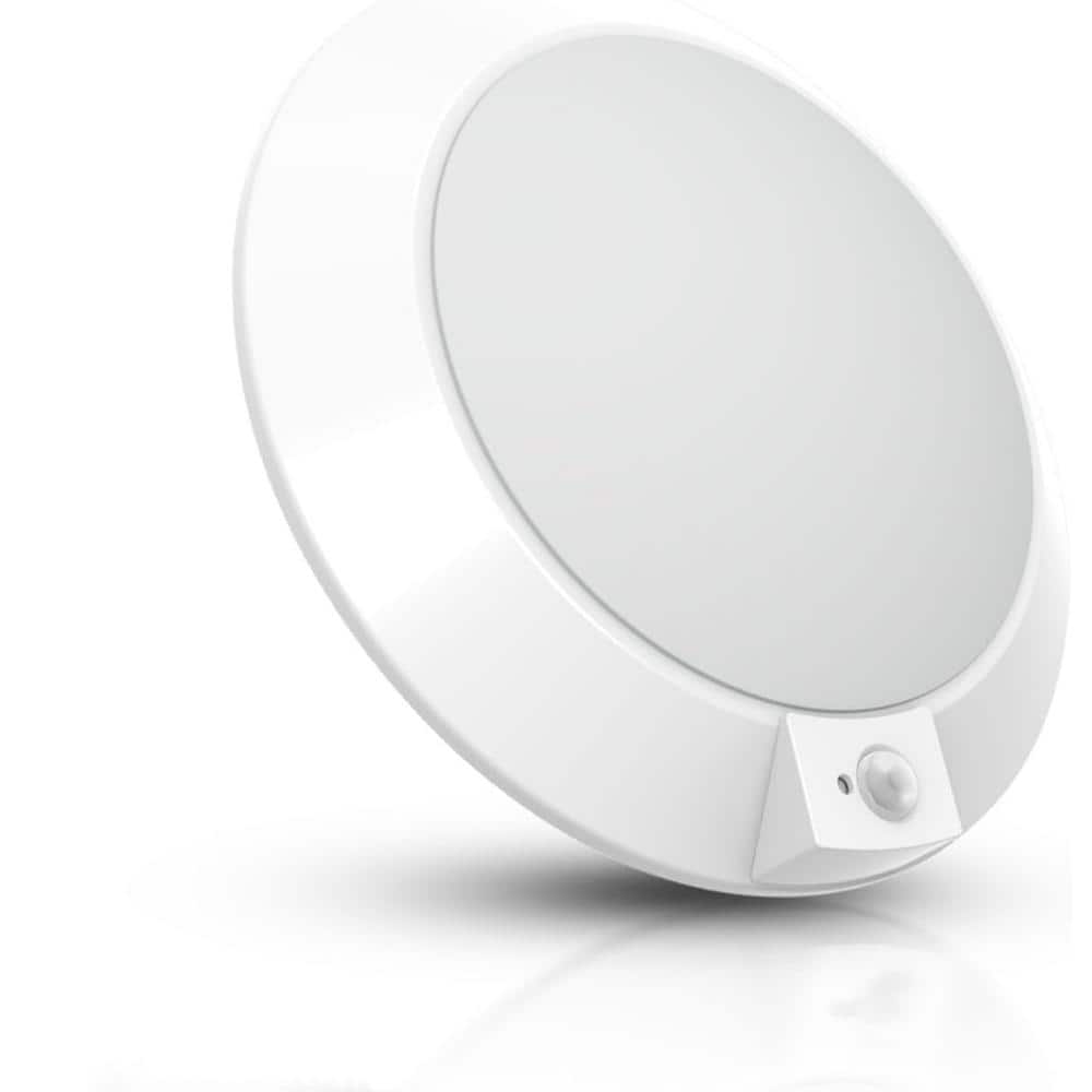 5.5 In. 12 Watt 2700K White Integrated LED Flush Mount with Motion Sensor