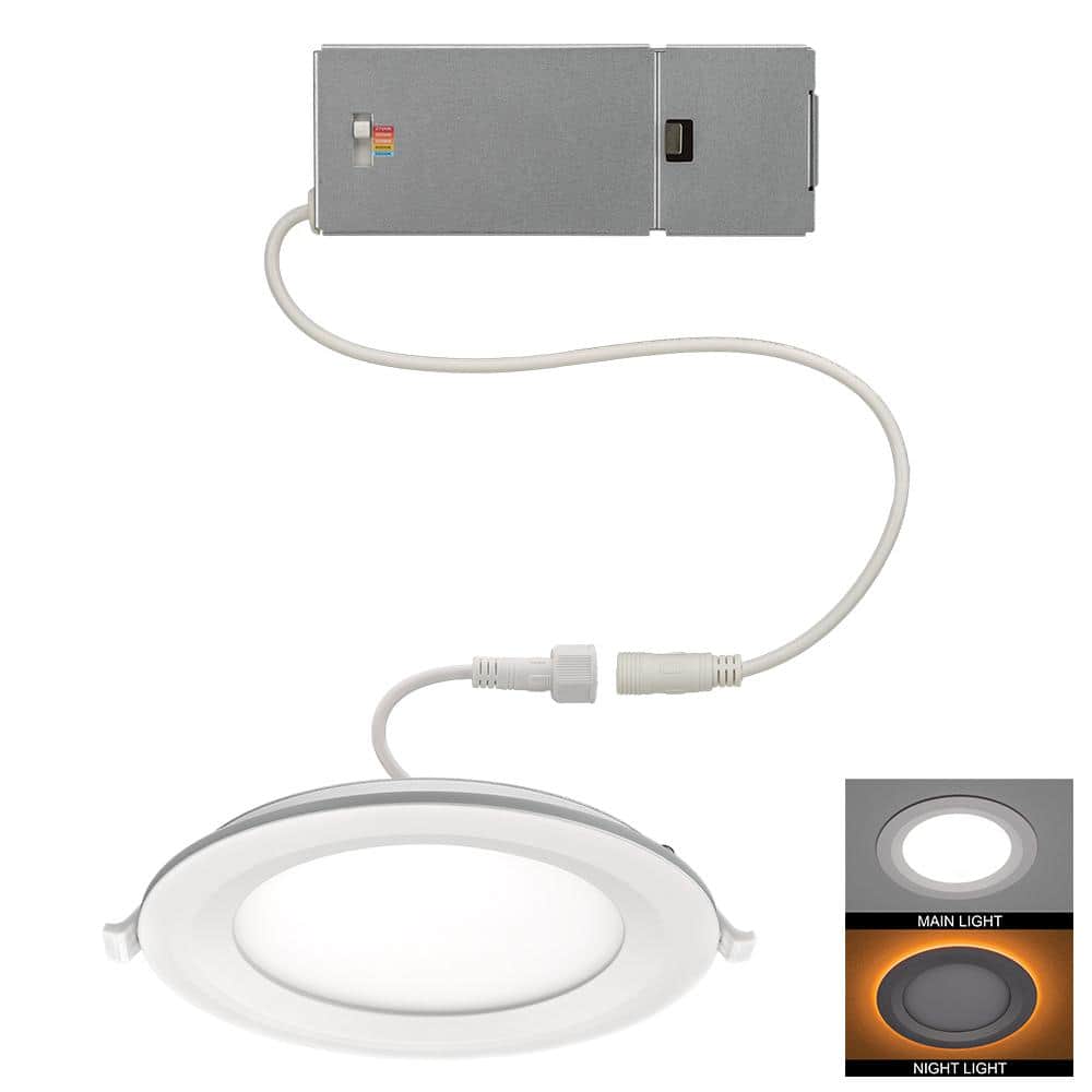 Commercial Electric 6 in. Canless Adjustable CCT Integrated LED Recessed Light Trim with Night Light 900 Lumens New Construction Remodel - Stu's Home Improvement Outlet