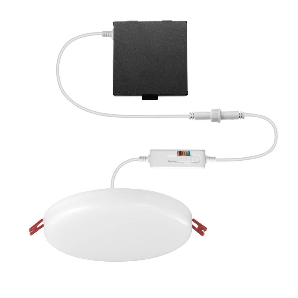 Trimless Integrated LED 6 in Round Adjustable Color Temp Canless Recessed Light for Kitchen Bathroom Livingroom, White - Stu's Home Improvement Outlet