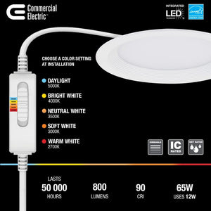 Premium Series 6 in. LED, 2 - Level Lumen Select, Baffle Canless Recessed Light, Adjustable CCT - Stu's Home Improvement Outlet