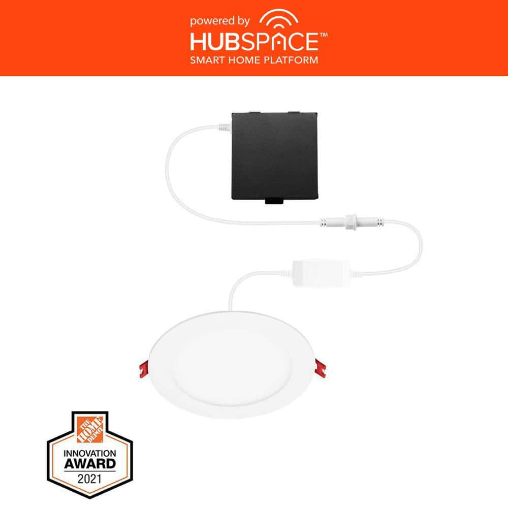 Hubspace LED 4 in Round Smart RBG + Tuneable White Canless Recessed Light for Kitchen Bath Living rooms, White - Stu's Home Improvement Outlet