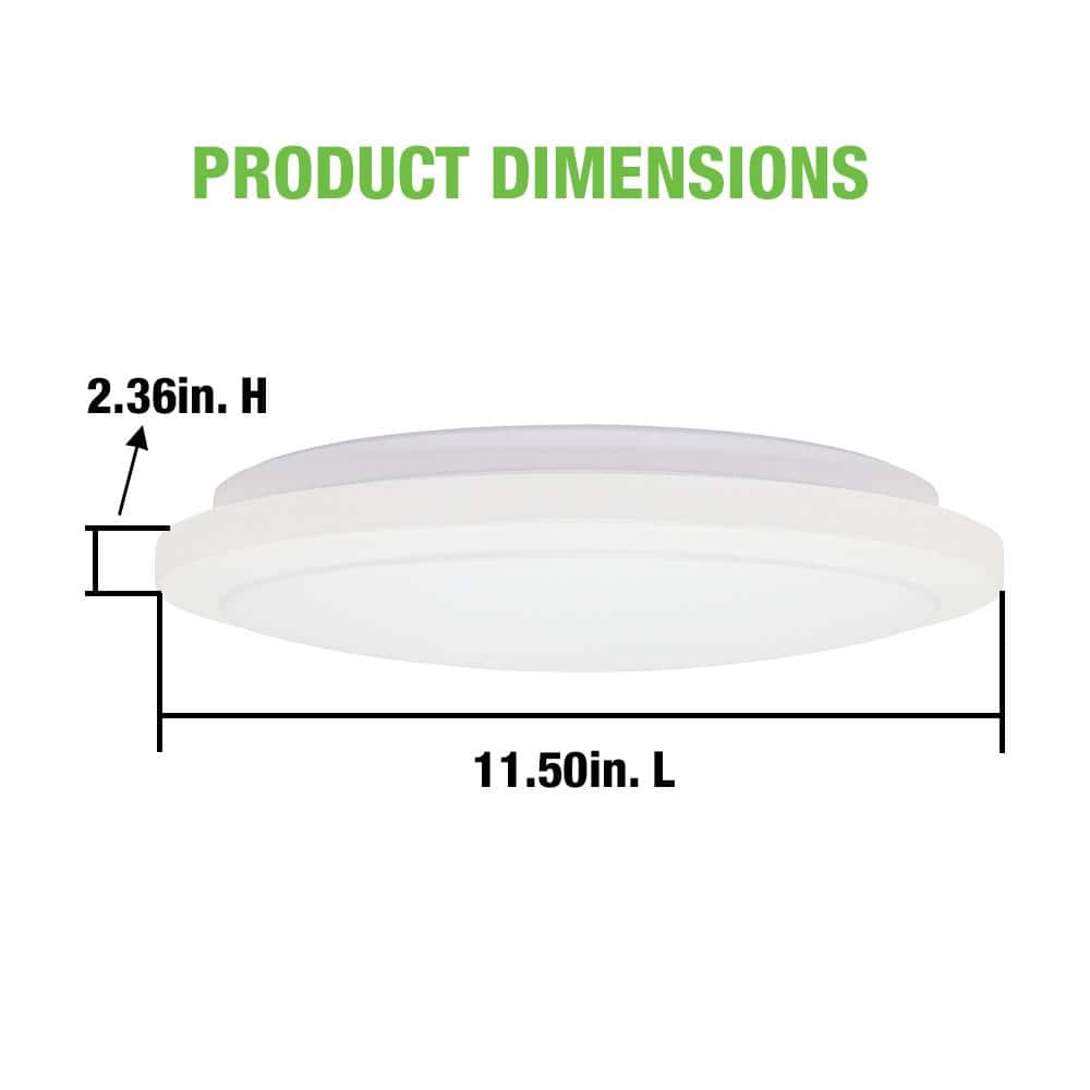Commercial Electric 12 in. Low Profile LED Flush Mount Round Closet Light Fixture 1100 Lumens 3000K 4000K 5000K Dimmable Hallway Stairwell - Stu's Home Improvement Outlet