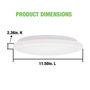 Commercial Electric 12 in. Low Profile LED Flush Mount Round Closet Light Fixture 1100 Lumens 3000K 4000K 5000K Dimmable Hallway Stairwell - Stu's Home Improvement Outlet