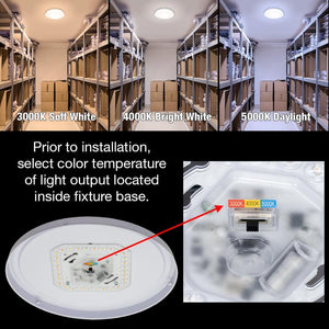 Commercial Electric 16 in. Low Profile LED Flush Mount Round Closet Light Fixture 1700 Lumens 3000K 4000K 5000K Dimmable Hallway Stairwell - Stu's Home Improvement Outlet