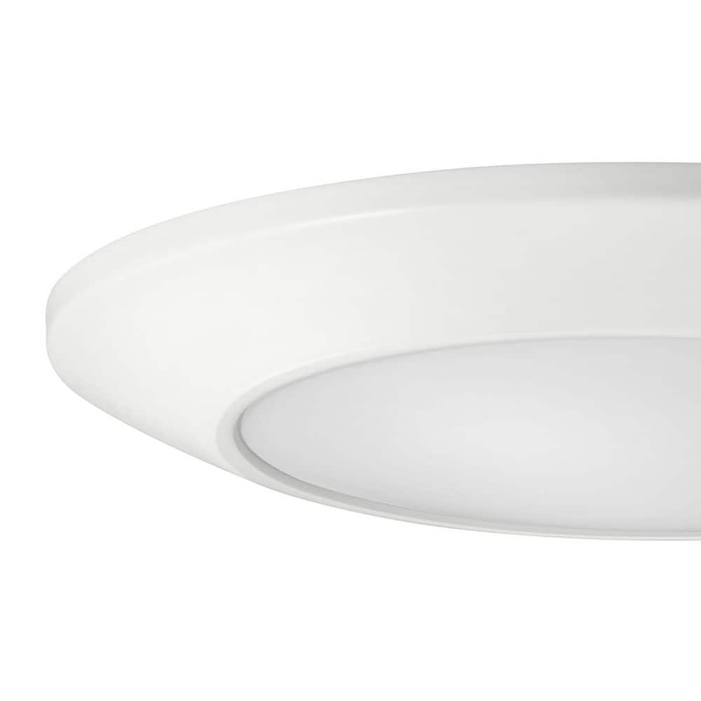 6 in. White Disk Light LED Flush Mount Light Fixture 600 - 900 - 1100 Lumens 2700K - 5000K Dimmable J - Box Compatible - Stu's Home Improvement Outlet
