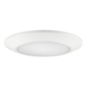 6 in. White Disk Light LED Flush Mount Light Fixture 600 - 900 - 1100 Lumens 2700K - 5000K Dimmable J - Box Compatible - Stu's Home Improvement Outlet