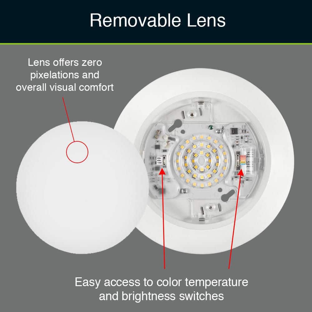 6 in. White Disk Light LED Flush Mount Light Fixture 600 - 900 - 1100 Lumens 2700K - 5000K Dimmable J - Box Compatible (6 - Pack) - Stu's Home Improvement Outlet