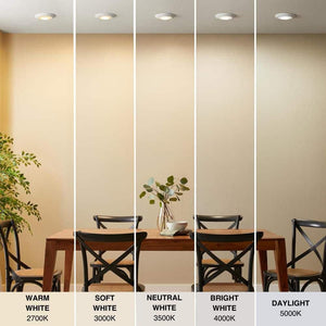 6 in. White Disk Light LED Flush Mount Light Fixture 600 - 900 - 1100 Lumens 2700K - 5000K Dimmable J - Box Compatible (6 - Pack) - Stu's Home Improvement Outlet