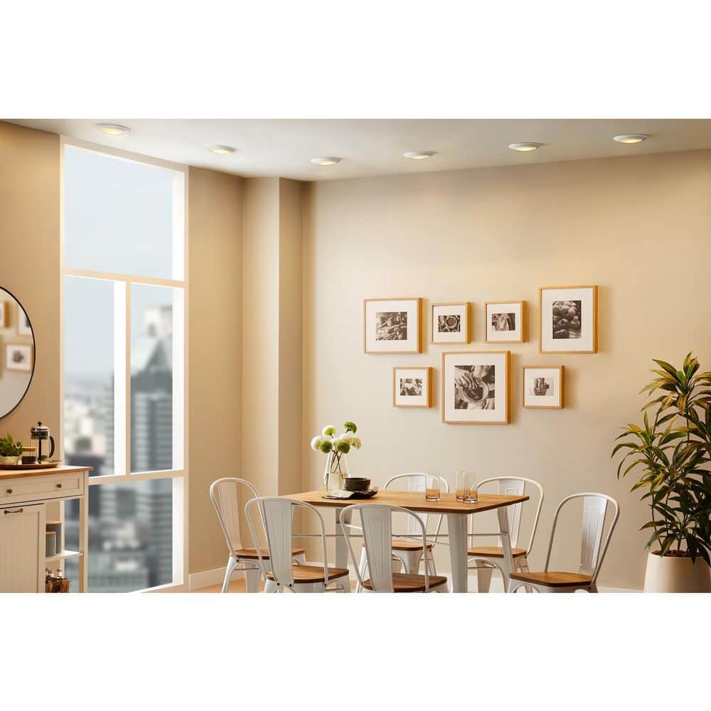 6 in. White Disk Light LED Flush Mount Light Fixture 600 - 900 - 1100 Lumens 2700K - 5000K Dimmable J - Box Compatible (6 - Pack) - Stu's Home Improvement Outlet