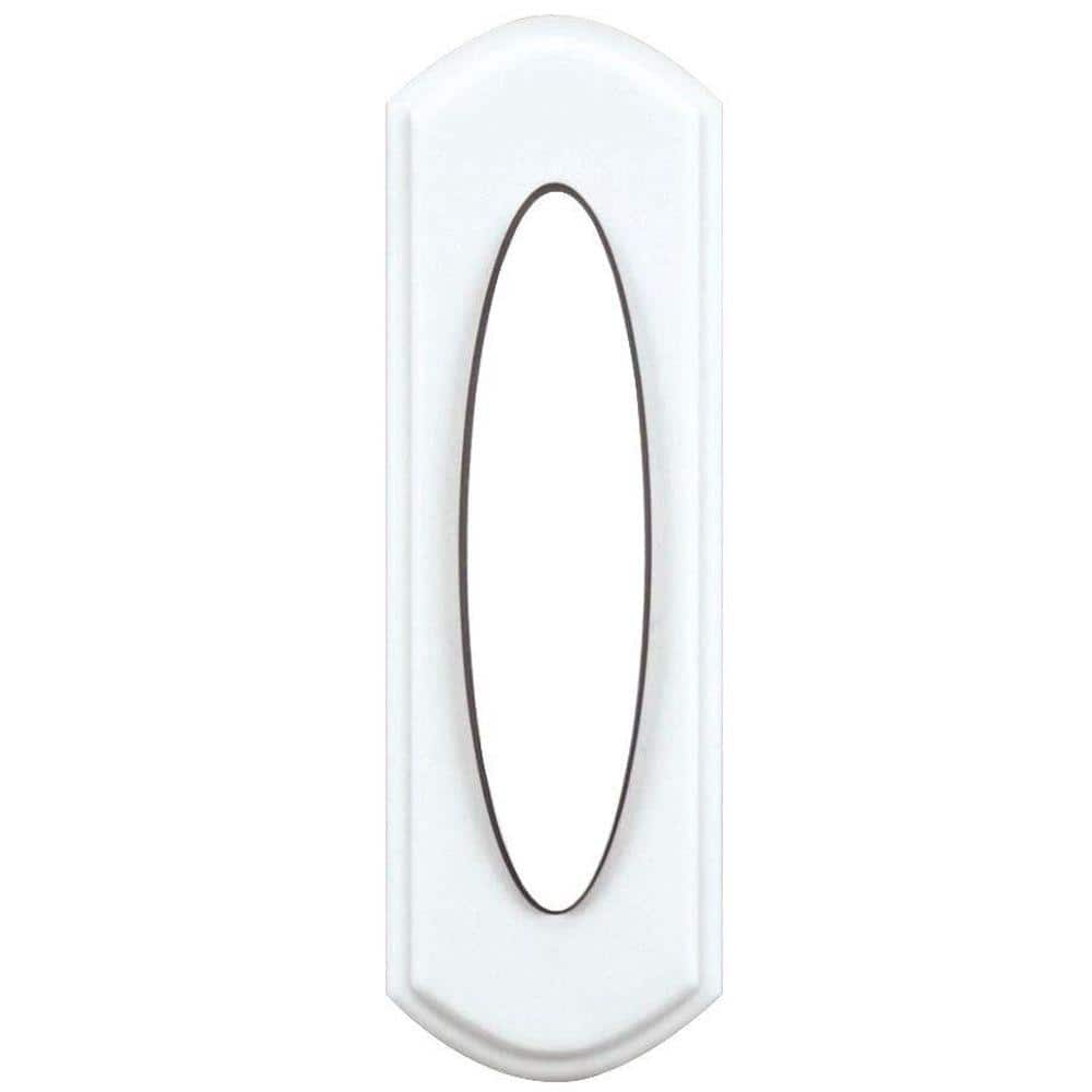 Wireless Battery Operated Doorbell Push Button, White