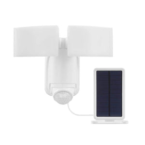 Defiant 180 - Degree White Motion Activated Solar Outdoor 2 - Head Dusk - to - Dawn LED Security Flood Light 1400 Lumens - Stu's Home Improvement Outlet