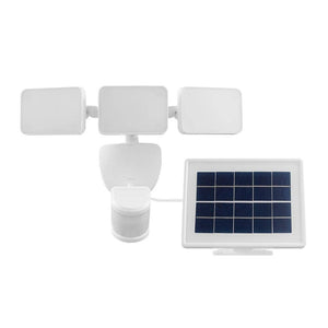 180° White Motion Sensor Solar Outdoor Exterior 3 - Head Motion Activated LED Security Flood Light 2100 Lumens - Stu's Home Improvement Outlet