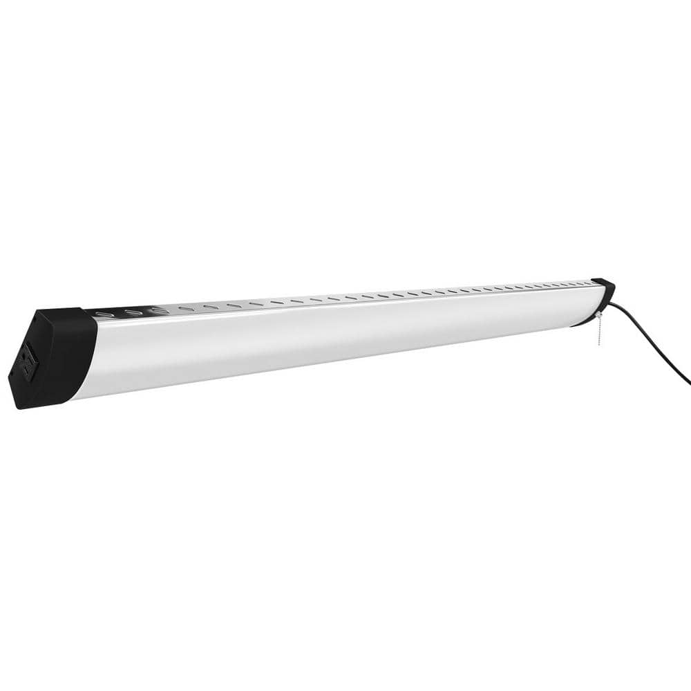 4 ft. 120-Watt 5000K Daylight 12000 Lumens White Integrated LED Linkable Hanging Shop Light Fixture with Pull Chain