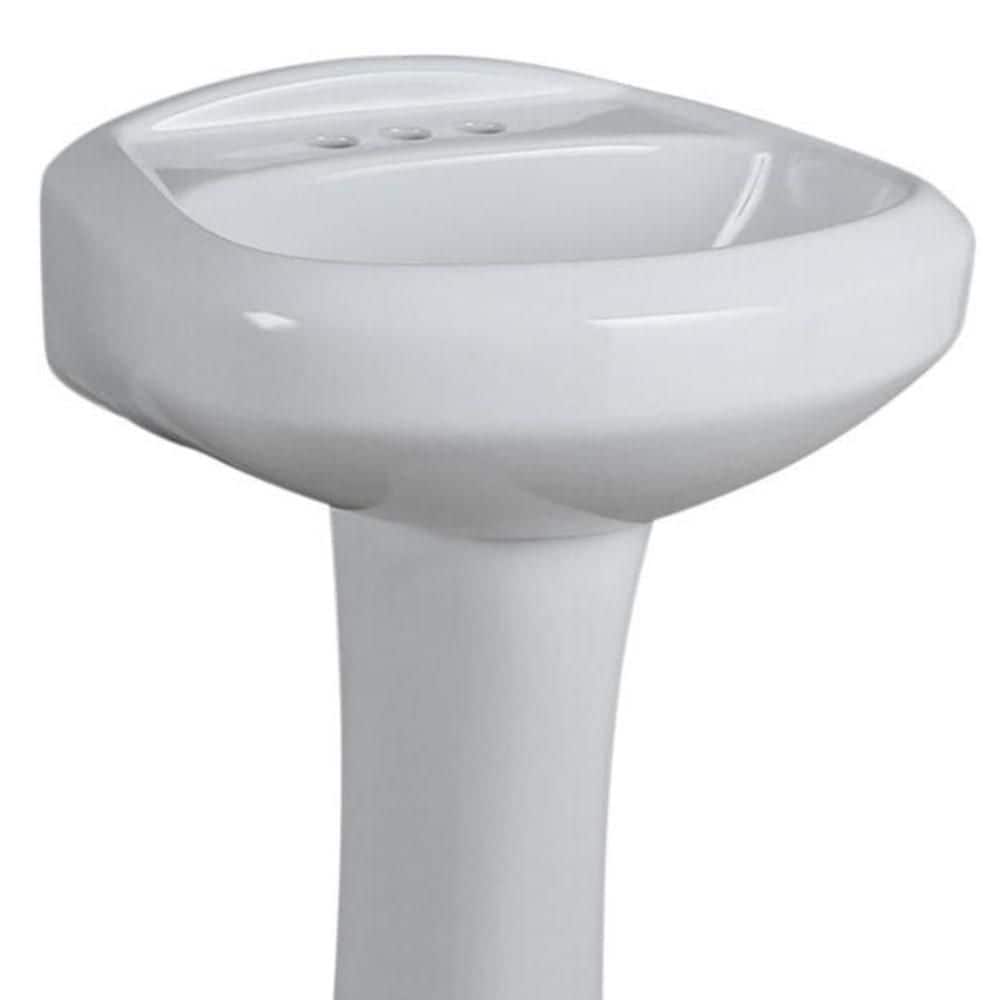 Petite Aragon 8-3/8 in. Pedestal Sink Basin in White