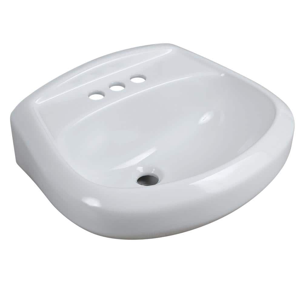 Petite Aragon 8-3/8 in. Pedestal Sink Basin in White