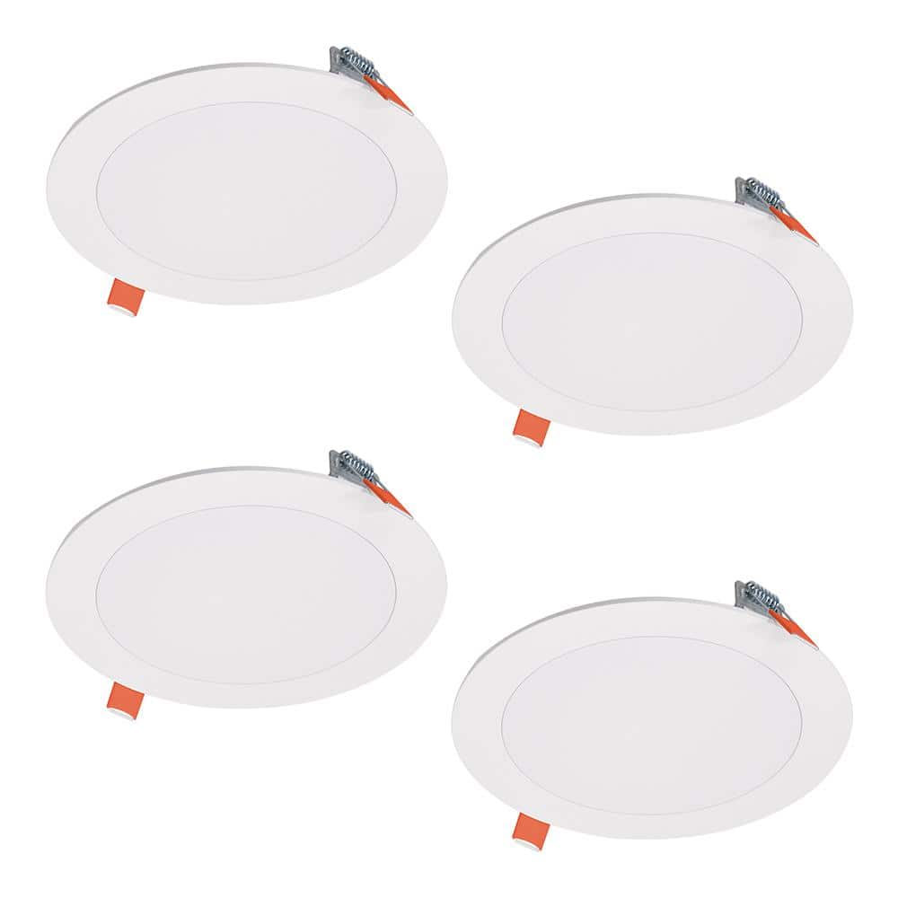 HALO HLBSL6 6 in. Adjustable CCT Canless IC Rated Dimmable Indoor Integrated LED Recessed Light Kit (4 - Pack) - Stu's Home Improvement Outlet