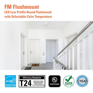 FM 15 in. Round LNS 5 Selectable LED CCT 120 - Volt DIM, Flush Mount - Stu's Home Improvement Outlet