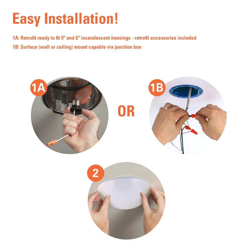 FM 15 in. Round LNS 5 Selectable LED CCT 120 - Volt DIM, Flush Mount - Stu's Home Improvement Outlet