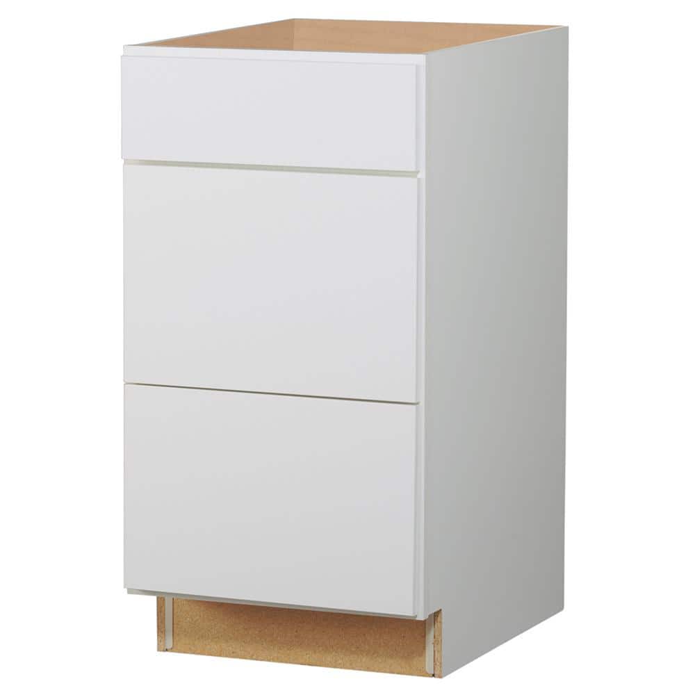 Westfield Feather White Furniture Board Shaker Stock Drawer Base Kitchen Cabinet (25 in. D x 35 in. H x 18 in. W)